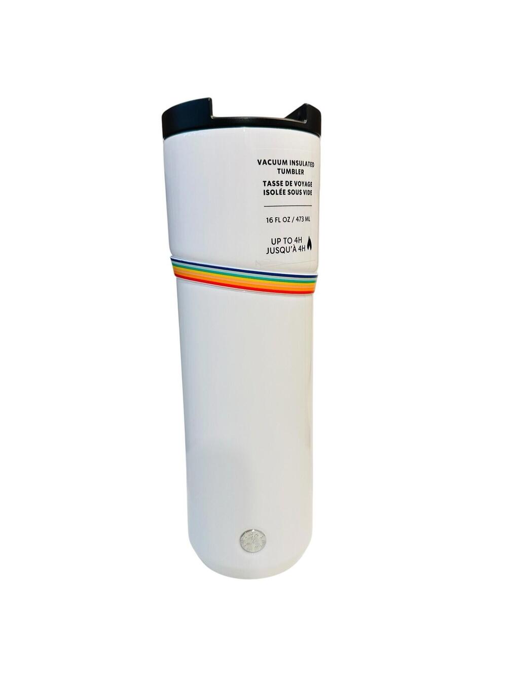 Starbucks White Stainless Tumbler Pride Rainbow Bracelet 2020 16 oz NEW